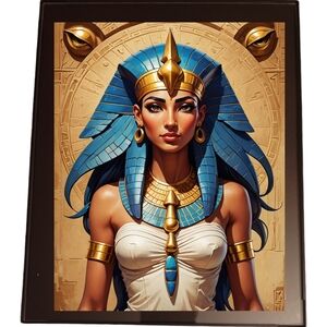 Egyptian Goddess Aset/Isis in a Glass Front Frame 8x10 Picture AI wall
